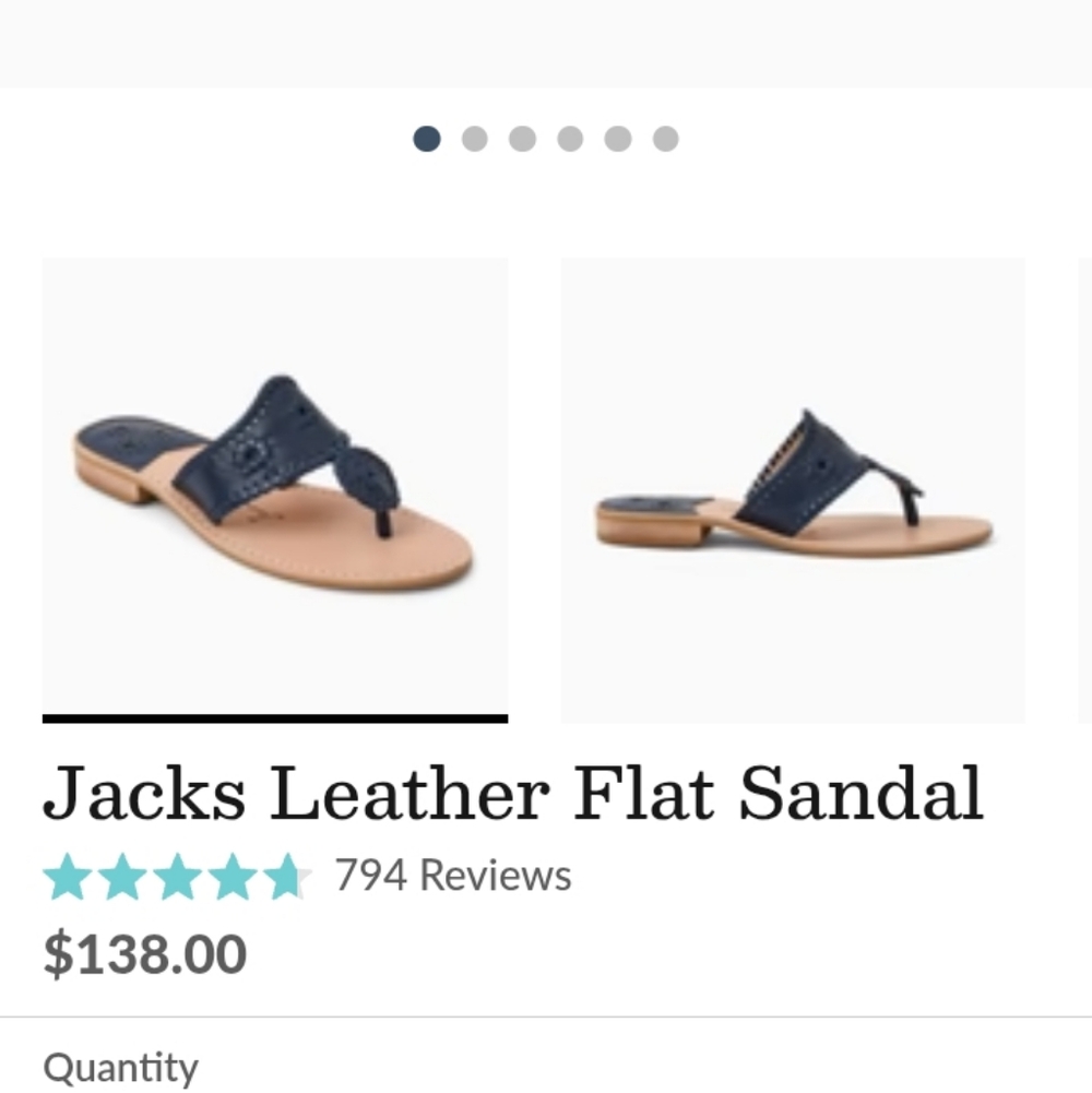 Jack Rogers Midnight Blue Leather Sandals - Picture 3 of 9